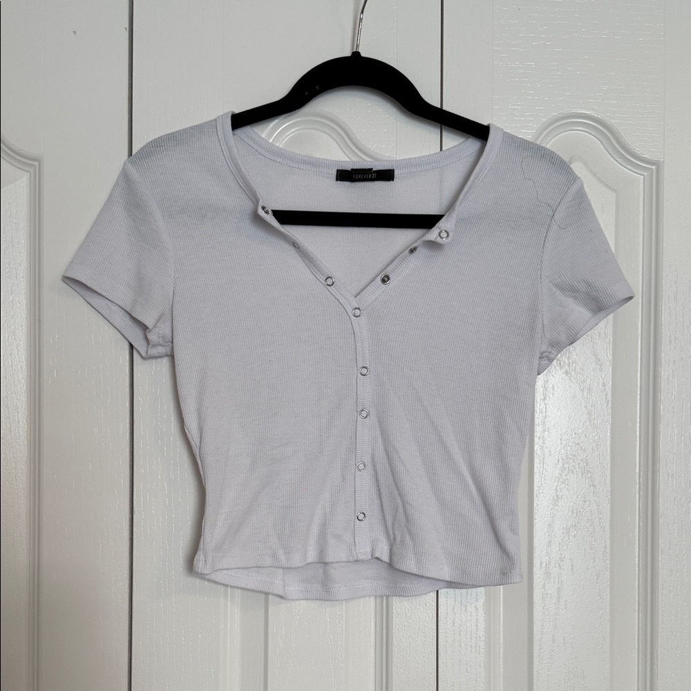 Forever 21 white Button-Down Shirt